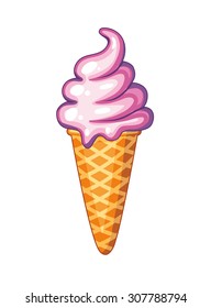 Ice cream cone icon on a white background.