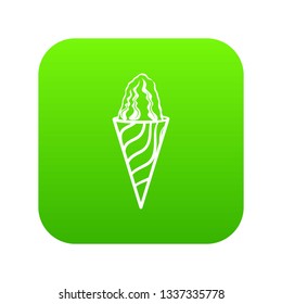 Ice cream cone icon. Outline illustration of ice cream cone vector icon for web