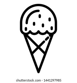 Ice cream cone icon. Outline ice cream cone vector icon for web design isolated on white background