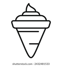 Ice cream cone icon outline vector. Street fast food. Summer frozen lunch