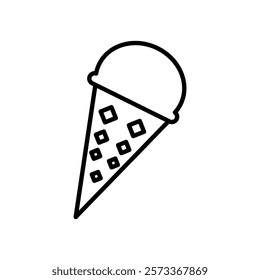 Ice cream cone icon Outline thin set