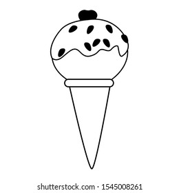 ice cream cone icon over white background, vector illustration