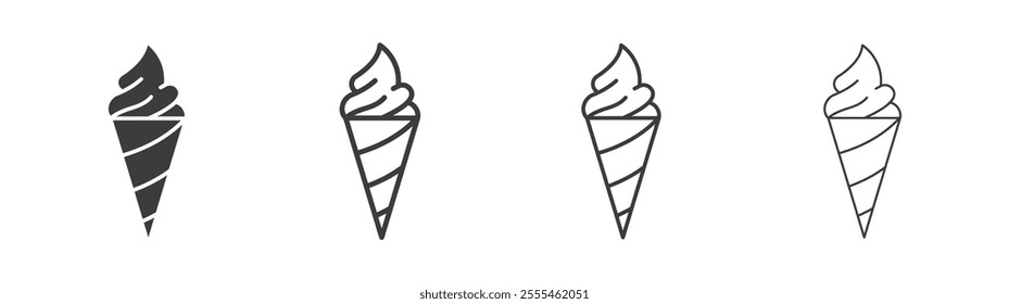 Ice cream cone icon pack. vector illustration