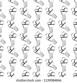 Ice Cream Cone Icon Seamless Pattern Vector Art Illustration