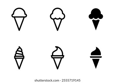 ice cream cone icon set