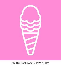 ice cream cone icon, sign, symbol in line style. Vector illustration