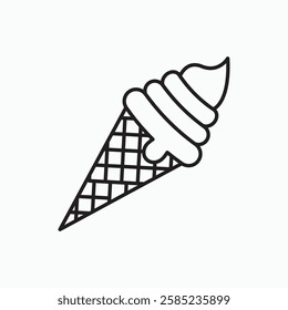 Ice cream cone icon. simple vector icon