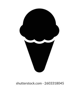 Ice Cream Cone Icon in Solid Style