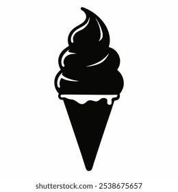 Ice Cream Cone Icon – Sweet Dessert and Summer Treat Symbol