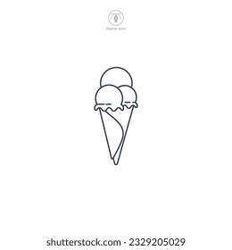 Ice Cream Cone icon symbol vector illustration isolated on white background