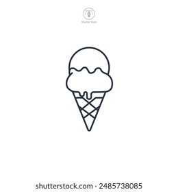 ice cream cone Icon symbol vector illustration isolated on white background