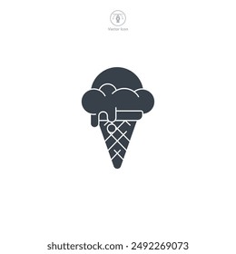 Ice Cream Cone icon theme symbol vector illustration isolated on white background