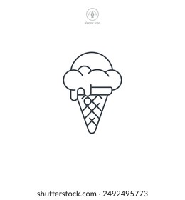 Ice Cream Cone Icon Theme Symbol Vektorillustration isoliert auf weißem Hintergrund