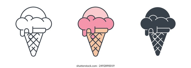 Ice Cream Cone icon theme symbol vector illustration isolated on white background