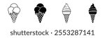 Ice cream cone icon vector set. EPS10