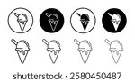 ice cream cone icon Vector logo outline