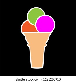 Ice Cream Cone Icon Vector Art Illustration