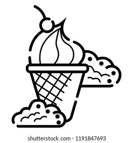Ice cream cone icon vector