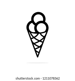 Ice cream cone icon. Vector concept illustration for design.