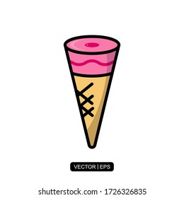 Ice Cream Cone icon vector illustration logo template for many purpose. Isolated on white background.
