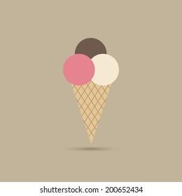 Ice cream cone icon - Vector