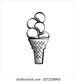 Ice Cream Cone Icon Vector Art Illustration