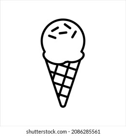 Ice cream cone icon vector graphic illustration