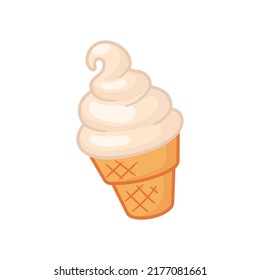 Ice cream cone icon. Vector illustration isolated on white background.