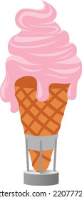 Ice Cream Cone Icon Vector Without Background