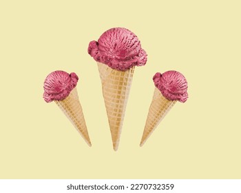 Ice cream cone icon vector 
