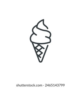 Icono del cono del helado del helado, Ilustración vectorial