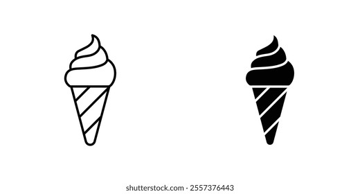 Ice cream cone Icon vector. liner and flat style icons set.