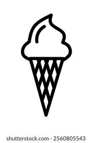 ice cream cone icon vector on white background