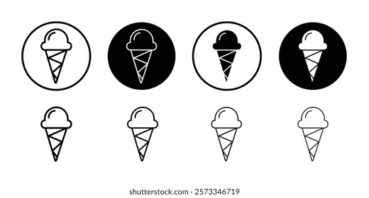 ice cream cone icon vector line logo mark or symbol set collection outline style