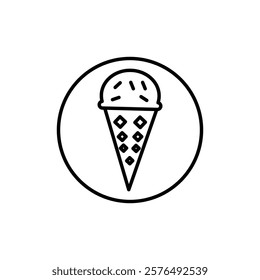 ice cream cone icon vector outline logo sign