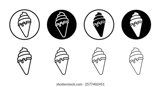 ice cream cone icon Vector logo set flat