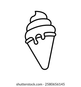 ice cream cone icon Vector logo set flat