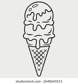 Ice Cream Cone Icon Vector Set