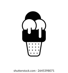 Ice Cream Cone ícone de vetor ilustração de estoque