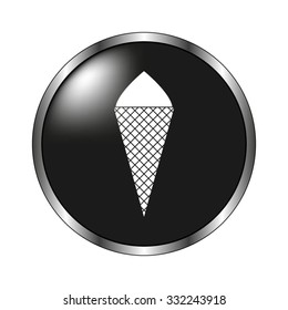 Ice cream cone icon - vector button