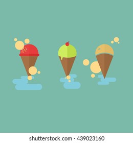 Ice cream cone icon vector style