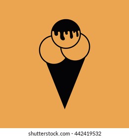 Ice cream cone icon vector