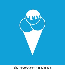 Ice cream cone icon vector. Blue background