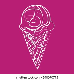 Ice Cream cone icon, vector