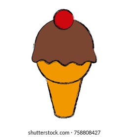 Ice cream cone icon vector illustration graphic design