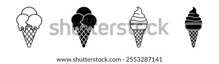 Ice cream cone icon vector set. EPS10