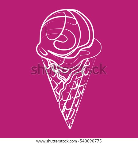 Ice Cream cone icon, vector