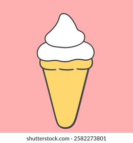 An ice cream cone, ideal for desserts, sweet treats, and cold snack designs.