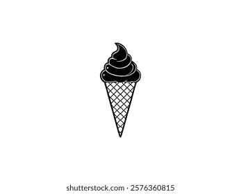 Ice Cream Cone Illustration, Delicious Frozen Dessert Vector for Summer Treats,Realistic Ice Cone Design