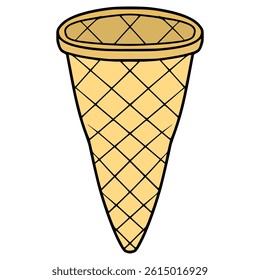 ice cream cone illustration hand drawn isolated vector